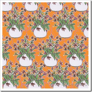 Bloemenvaas patroon oranje